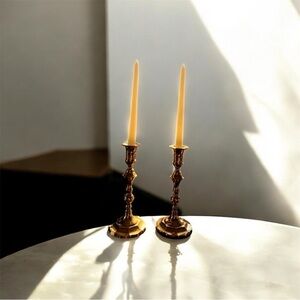 Vintage brass candle holders by Belk.